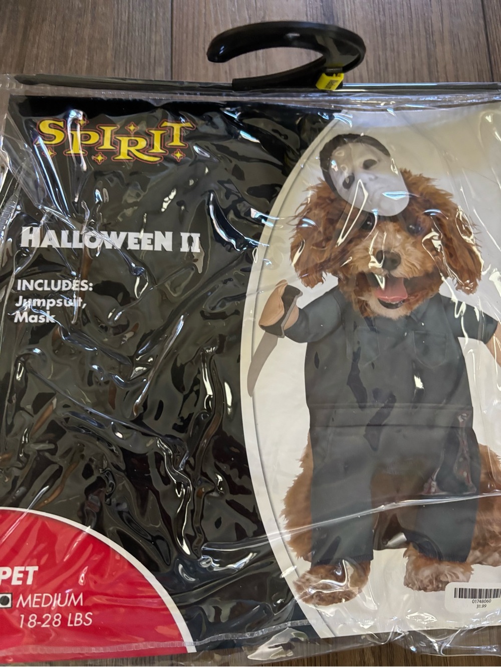 Spirit Halloween Dog Costume - Black and Brown/ Michael Myers